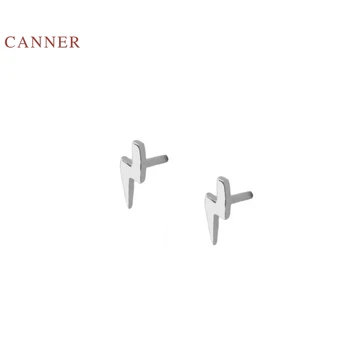 CANNER Glansigt Mini Lightning-Örhängen i 925 Sterling Silver Örhängen För Kvinnor Trendiga Smycken, guld Örhänge Brincos