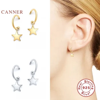 CANNER Mode High-End Star Örhängen För Kvinnor Äkta 925 Sterling Silver Örhängen Ringar koreanska Fina Smycken Pendientes
