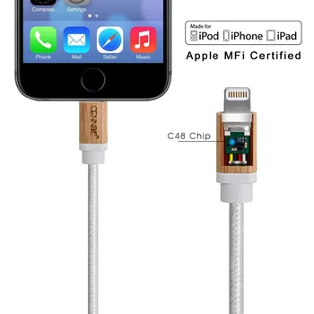 CENNBIE Laddare Kabel-Apple MFi-Certifierad - Flätad Nylon Ligthning till USB-Laddare för Rep med Läder Rem för X/8/8 Plus/7/6