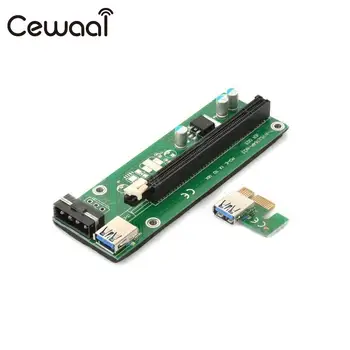 CEWAAL Blå PCI-E PCIE Express-grafikkort 1X Till 16X USB-Adapter-Förlängare Riser Anti Brinnande Förlängning Linjer för Bitcoin Litecoin