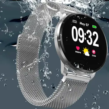CF68 Kvinnor Smart Watch Full Pekskärm IP67 Vattentät hjärtfrekvens, blodtryck Fitness Sport Tracker Män Smartwatch
