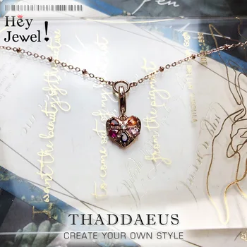 Charm Halsband Hjärta,2020 Sommar Mode Charm Vintage Smycken Europa 925 Sterling Silver Bijoux Romantisk Present För Kvinnor
