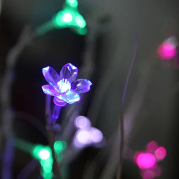 Cherry Blommig LED-Krans String Lights Batteri bröllopsfest rum Semester Belysning Jul Dekoration Fairy lights