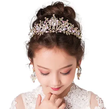 Children 's crown huvudbonad princess girl' s crown barn pannband skede blomma flicka huvud blomma krans prydnad