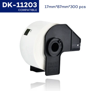 CIDY Kompatibel DK-11203 DK 11203 Etikett 17*87 mm Kompatibel för Brother etikettskrivare Vitt Papper DK11203 DK-1203 DK203