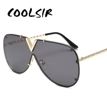 COOLSIR FLICKA Mode Solglasögon Män Kvinnor Brand Design metallram Överdimensionerade Personlighet Hög Kvalitet Unisex solglasögon