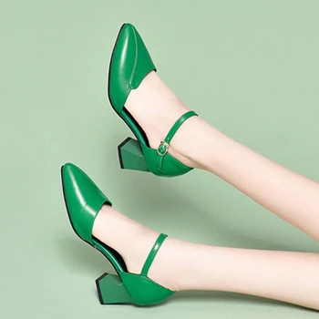 Cresfimix sapato feminino ladies hög kvalitet pu-läder av hög klack skor för office kvinnor mode gröna partiet pumpar a5983b