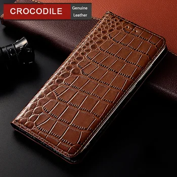Crocodile Äkta läderfodral Till XiaoMi Redmi 3 3S 4X 3X 4 4A 5A 5 6 6A 7 7A 8 8A S2 GÅ K20 K30 Pro Luckan Telefonen Fall