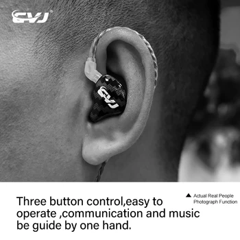 CVJ CSA hybrid driver headset 1DD + 1BA för övervakning av hifi-musik, effektivt eliminerar buller med 2p pin utbytbar kabel