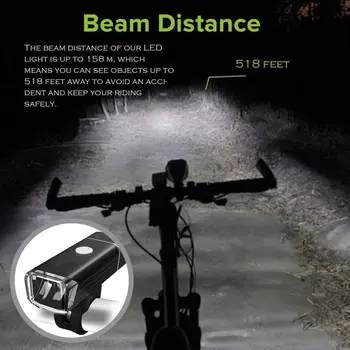 Cykel Cykel Lampor USB-Uppladdningsbara LED-Set Mountain-Cykel Framför Tillbaka Strålkastare