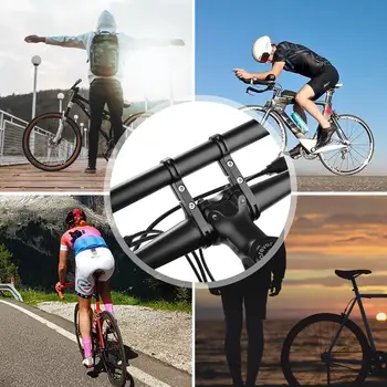 Cykel Styret Ficklampa Hållare Extender Bike Ram Förlängning Mount Kol Tube Multi-funktion Förlängning Fäste Till Ljus