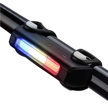 Cykel Svans Ljus Ultra Ljusa Cykling USB-Laddningsbara Cykel Bakre LED Huvudet Framför Natten Säkerhet Ficklampa Röd Blå Vit 7 Lägen