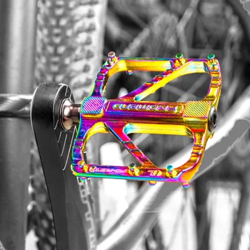 Cykla Cykel Pedal Aluminium Legering Färgglada Skid Bevis på Väg Cykel MTB Road Berg MTB Cykel Pedal Cykling Pedal Universal