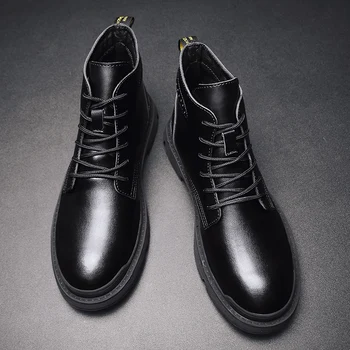 CYYTL Män Läder Företag Stövlar 2020 Vinter Varumärke Skor Klassisk Ankel Säkerhet Botas Manliga Formella Casual Snö Zapatos De Hombre