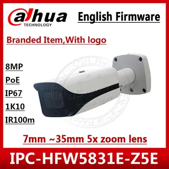 DAHUA 8MP IP-Kamera IPC-HFW5831E-Z5E 7mm~35mm 5x zoom IP67 IK10 POE 100m IR-området Säkerhet Kameran IPC-HFW5831E-ZE med logotyp