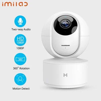 Den globala Versionen IMILAB IP Kamera med mörkerseende 360 graders WiFi Home Security Kamera med 1080P Smart Baby Monitor MiHome App