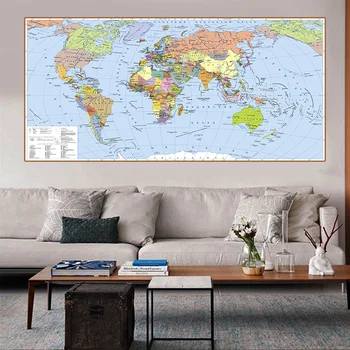 Den ryska Världens Politiska Karta 225*150 Cm Hopfälld Duk Målning Non-woven Stor Affisch för Kultur Utbildning skolmaterial