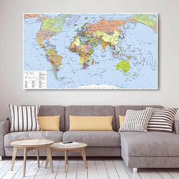 Den ryska Världens Politiska Karta 225*150 Cm Hopfälld Duk Målning Non-woven Stor Affisch för Kultur Utbildning skolmaterial