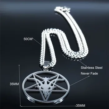 Den Sataniska Templet Rostfritt Stål Halsband Hänge patch med logo av Satan Pin-Baphomet staty Sigil Av Lucifer N1056S03