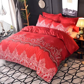 Denisroom Solid färg sängkläder lyxiga Sängkläder Uppsättningar Enkla sängkläder familj Påslakan set påslakan Drottning king size AS65#