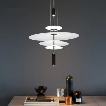 Designer Moderna LED-Hängande Ljus Skugga lampskärm Akryl vit taklampa vardagsrum inredning sovrum armatur