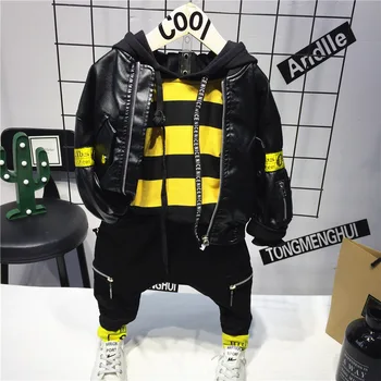 Detaljhandeln 3st Pojke casual hoodies + byxa+ jacka pojkar kläder baby boy sätter barnens passar mer färg att välja fri frakt