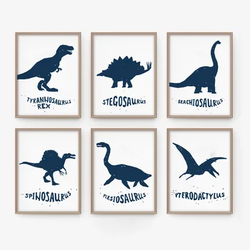 Dinosaurien Tyrannosaurus Pterosaurierna Djur Nordiska Affischer Och Utskrifter Wall Art Canvas Att Måla Väggen Bilder Baby Kids Room Decor