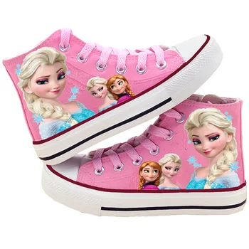 Disney barns arbetsyta skor girls high top sneakers pojkar ny höst och vinter casual skor elsa prinsessan skor Icke-slip