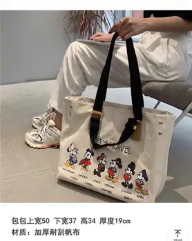 Disney lady canves väska-Mickey mouse axelväska kvinnor canves handväska flicka väska dam mode shopping väska