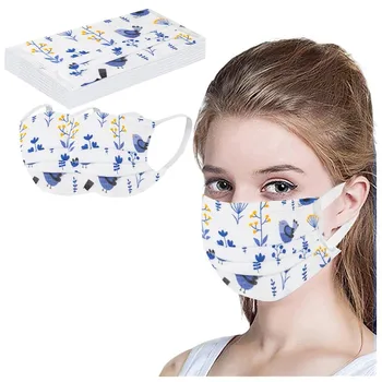 Disponibel Vuxen Unisex Air Purifying Face Mask Tryckt Vit Mjuk Masker För Vuxna 3-Layer-Masker 10ST Skyddande Mascarillas