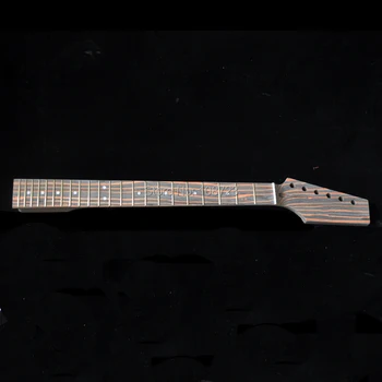 DIY Elektrisk Gitarr Kit med Zebrawood Kroppen Zebra i Trä Hals och Greppbräda 22 Gräma S S S Mickar Builder Kit