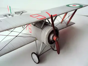 DIY Papper franska Fighter Hanriot Hd-1 WW i Pojke Eller Papercraft 3D-Pussel