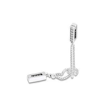 DIY Passar för Pandora Charm Armband Mousserande säkerhetskedja Klipp Pärlor 925 Sterling-Silver-Smycken Fri Frakt