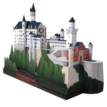 DIY Slottet Neuschwanstein, Tyskland Craft Papper Arkitektur 3D-DIY-Utbildning Leksaker Handgjorda Vuxen Pusselspel