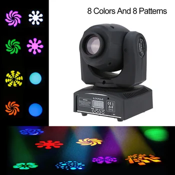 DJ Visa Dmx512 Mini Moving Head Light 8 färger Led scenljus Automatisk 9/11 Kanal Disco Party Lampor Skede Effekt Nytt År