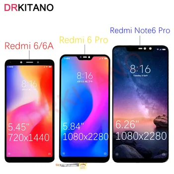 DRKITANO Display för Xiaomi Redmi Not 6 Pro LCD-Display Redmi 6A Pekskärm För Xiaomi Redmi 6 Pro Display Note6 Pro Ersätta