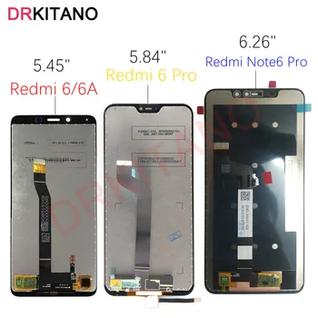 DRKITANO Display för Xiaomi Redmi Not 6 Pro LCD-Display Redmi 6A Pekskärm För Xiaomi Redmi 6 Pro Display Note6 Pro Ersätta