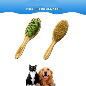 Dubbelsidig Pet Kam Borste för Katter Hundar Pet Trä-hårborttagning Mjuk Borste Pet Kam Care Tool Sällskapsdjur Leveranser