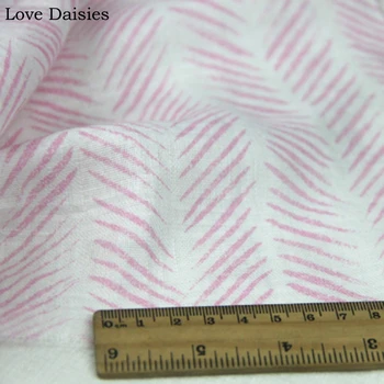 Dubbla lager bomull färska dobby vit med rosa blad tryckta textilier tyg för DIY handarbete kids t-shirt top dress vävnad