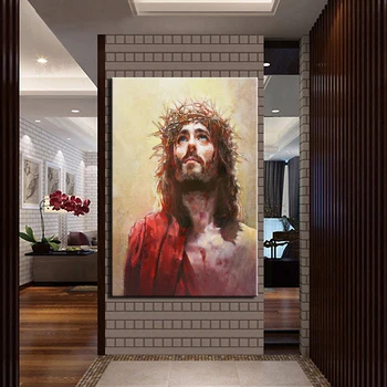 Duk Målning Hem Konst Kristna Jesus Affisch Och Skriva Ut Väggen Konst Bild Heminredning