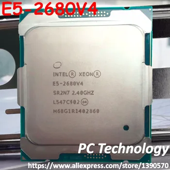 E5 2680V4 Ursprungliga Intel Xeon E5-2680V4 CPU-Processor 2.40 GHz 14-Core 35 14NM E5-2680 V4 FCLGA2011-3 TPD 120W 1 års garanti