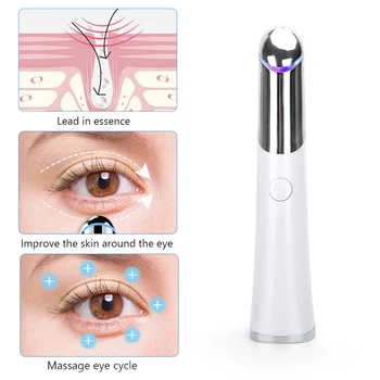 Electric Eye Massage Penna Foton Temperatur Känsliga Ögon Instrument Wrinkle Eye Påse Mörka Ringar Joniska Vibrationer Massager