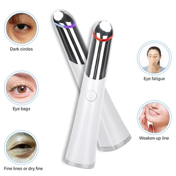 Electric Eye Massage Penna Foton Temperatur Känsliga Ögon Instrument Wrinkle Eye Påse Mörka Ringar Joniska Vibrationer Massager