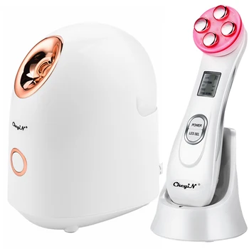 EMS Mesotherapy RF (Radio Frekvens Ansikte Skönhet Massager + Professional Hot Facial Ångaren Bastu Bubbelpool Nano Mist Deep Pore Cleanser
