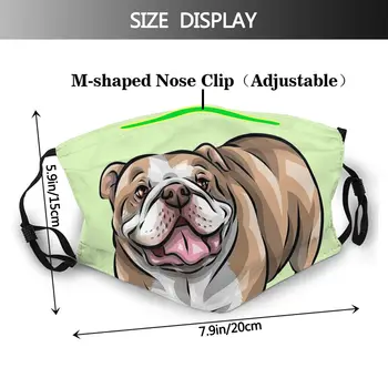 Engelsk Bulldog Icke-Disponibla Face Mask Hundar Älskare Anti Haze Dammtät Mask Med Filter För Skydd Mask Respirator Muffe