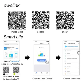 Esooli EU-Standard Tuya/Smart-Life/ewelink 1/2 Gäng wi-fi trådlöst Lan Wall Light Touch-Strömbrytare för Googles Startsida Amazon Alexa röststyrning