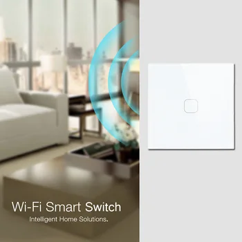 Esooli EU-Standard Tuya/Smart-Life/ewelink 1/2 Gäng wi-fi trådlöst Lan Wall Light Touch-Strömbrytare för Googles Startsida Amazon Alexa röststyrning