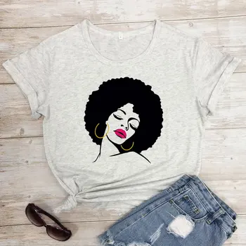 Estetiska Afro Kvinna Färgad T-shirt Snygg Sommar Grafisk Afrikanska Kvinnor Tee Shirt Top Söt Svart Tjej Magi Tshirt Camiseta