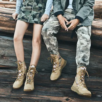 Eu 35-45 Sommaren Andas High-röret fotvandring skor män kvinnor taktiska bekämpa militära army training desert boots offentlig sneakers