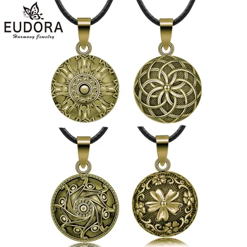 Eudora 21mm Vintage Brons Blandade Boll Hänge Halsband Mexikansk Bola Sund Harmoni Klämta Bollen Graviditet Bola Halsband till Kvinnor
